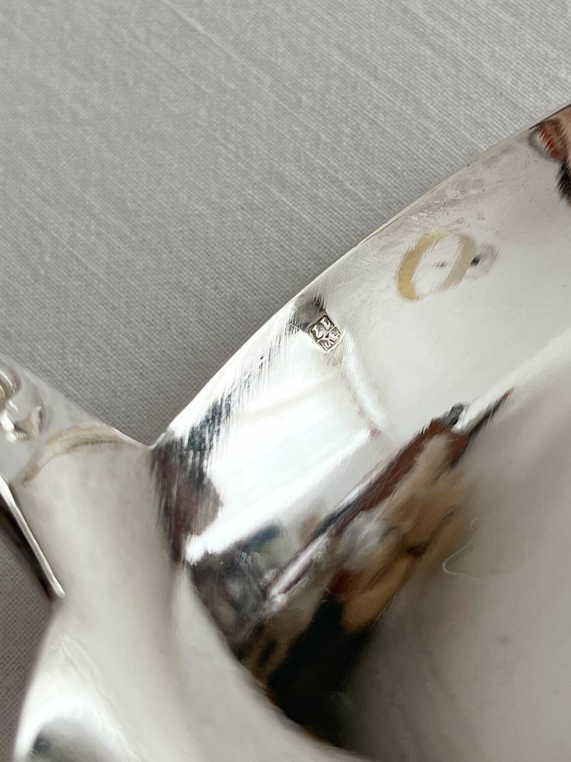 Antique Apollo silver metal ladle