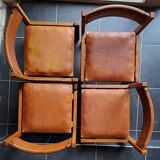 Chairs Maison Regain solid elm structure, leather seat and back
