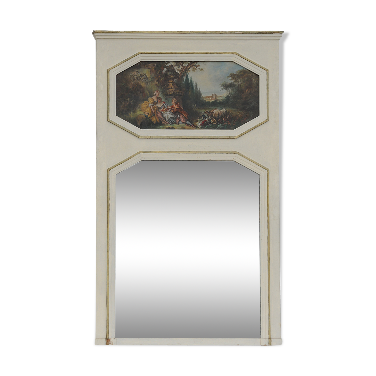 Painted wooden trumeau