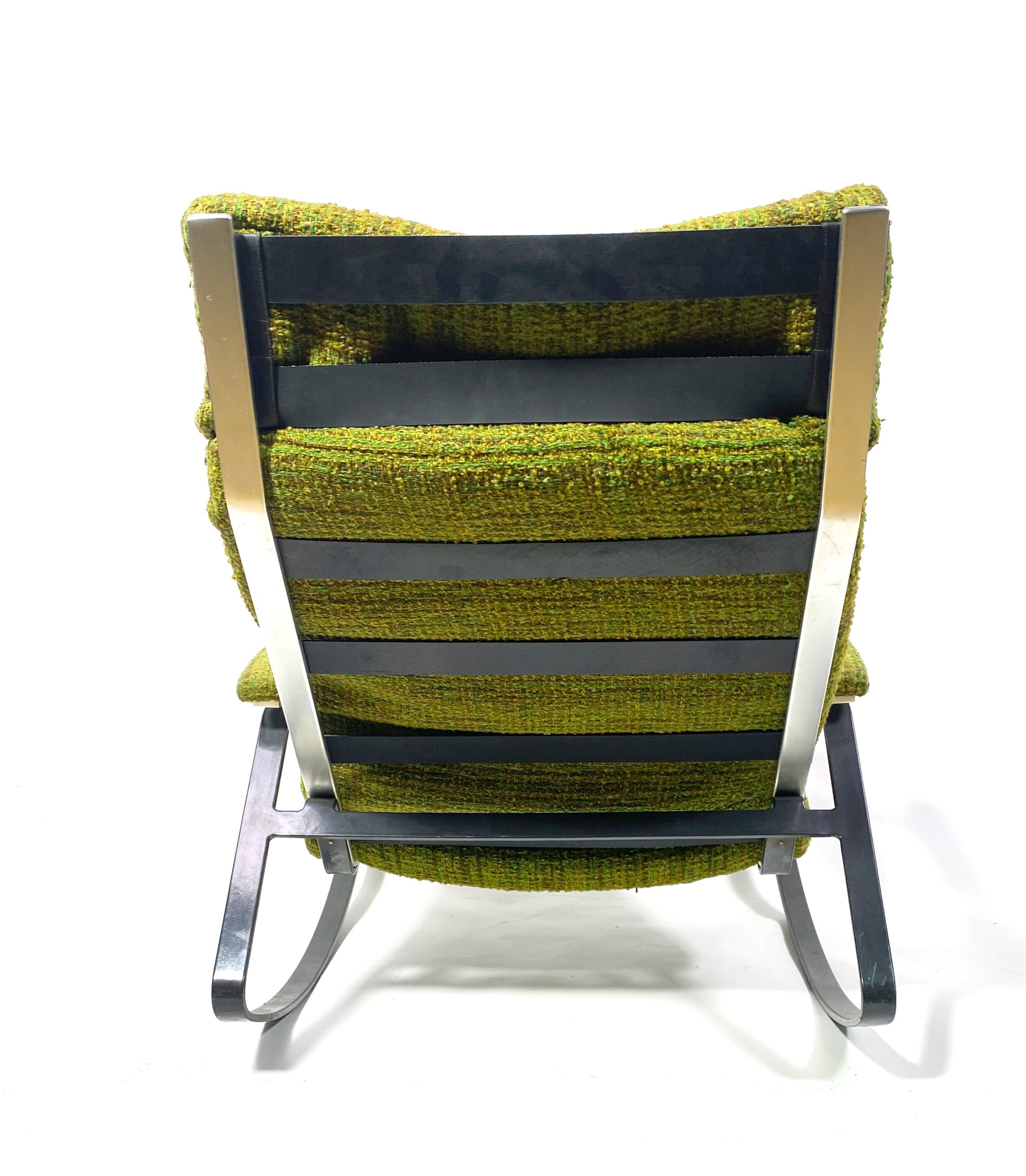 Metal and wool rocking-chair, years 70/80