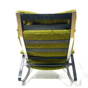Rocking chair en métal, assise en laine, années 70/80