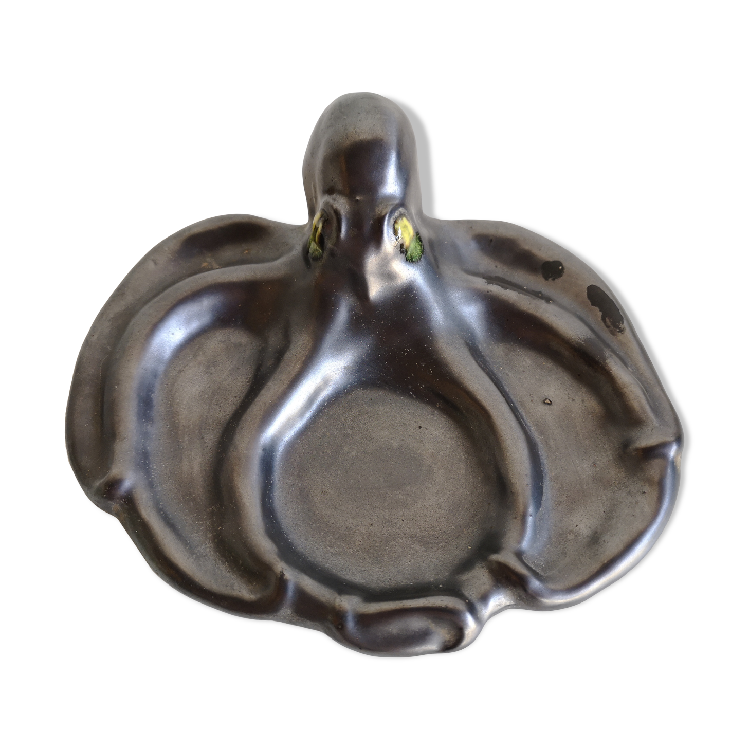 Black ceramic trinket bowl 1950