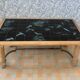 dining table in solid cherry wood and ceramic signed Philippe Rouart