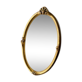 Art nouveau oval frame gilded wood measurements 19 cm x 11.5 cm  convex glass