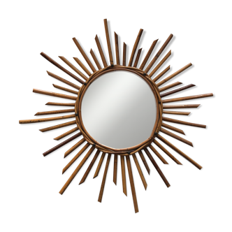 Natural rattan sun mirror 57cm