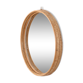 Rattan wall mirror