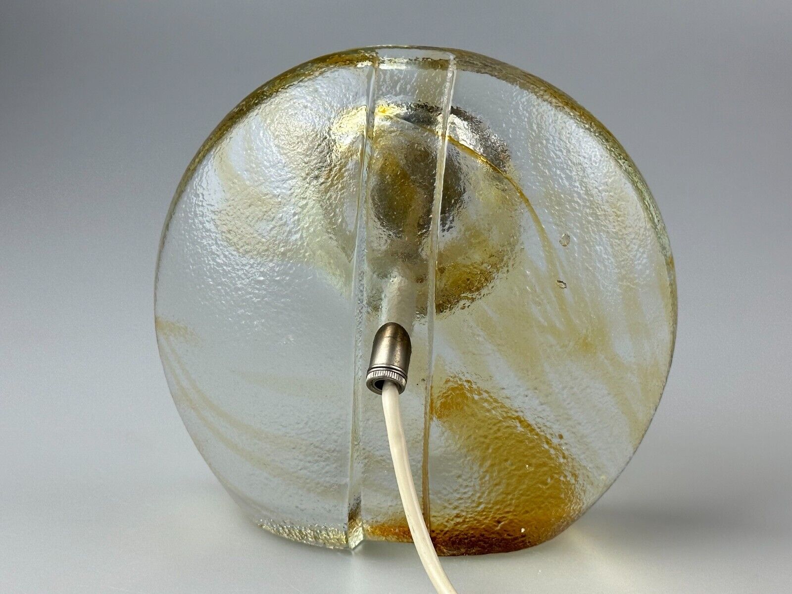 60s 70s table lamp Murano glass brass color inclusions space age design
