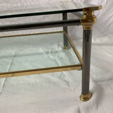 Glass and brass coffee table