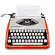 Typewriter hermes baby orange coral and blue cursive revised ribbon new