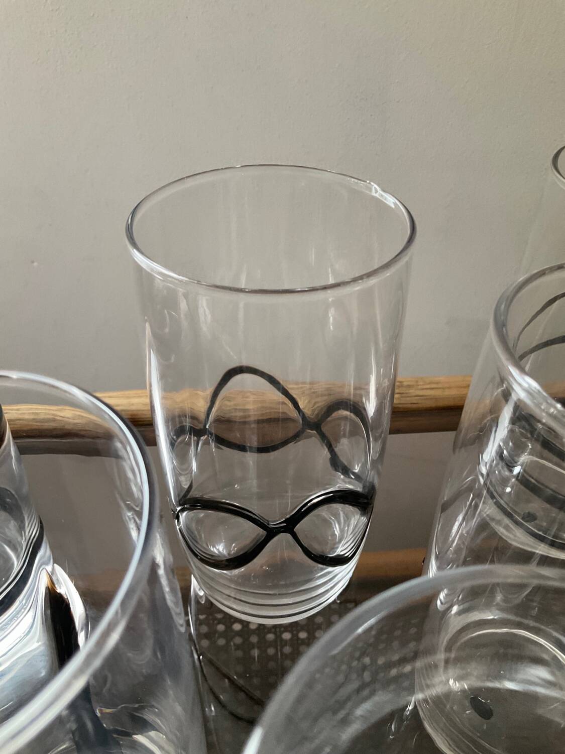 Series of 6 vintage Murano glasses including glass paste