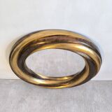 Victorian English Round Grand Mirror – Gilded Wood & Bevelled Glass