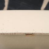 Rectangular mirror, horizontal or vertical, in white lacquered wood, 1970s.