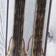 Old pair of children's ski's in light blue wood 118 cm
