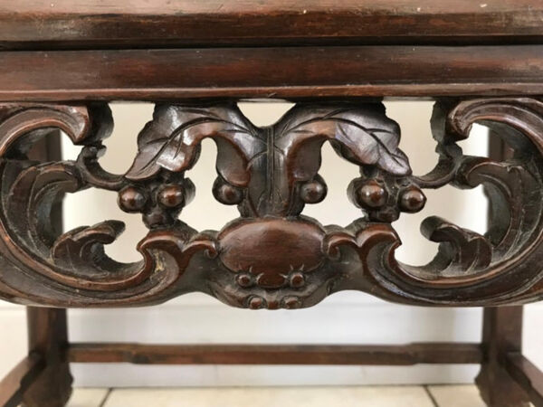 Table d'appoint en bois de fer et marbre de Chine Circa 1900