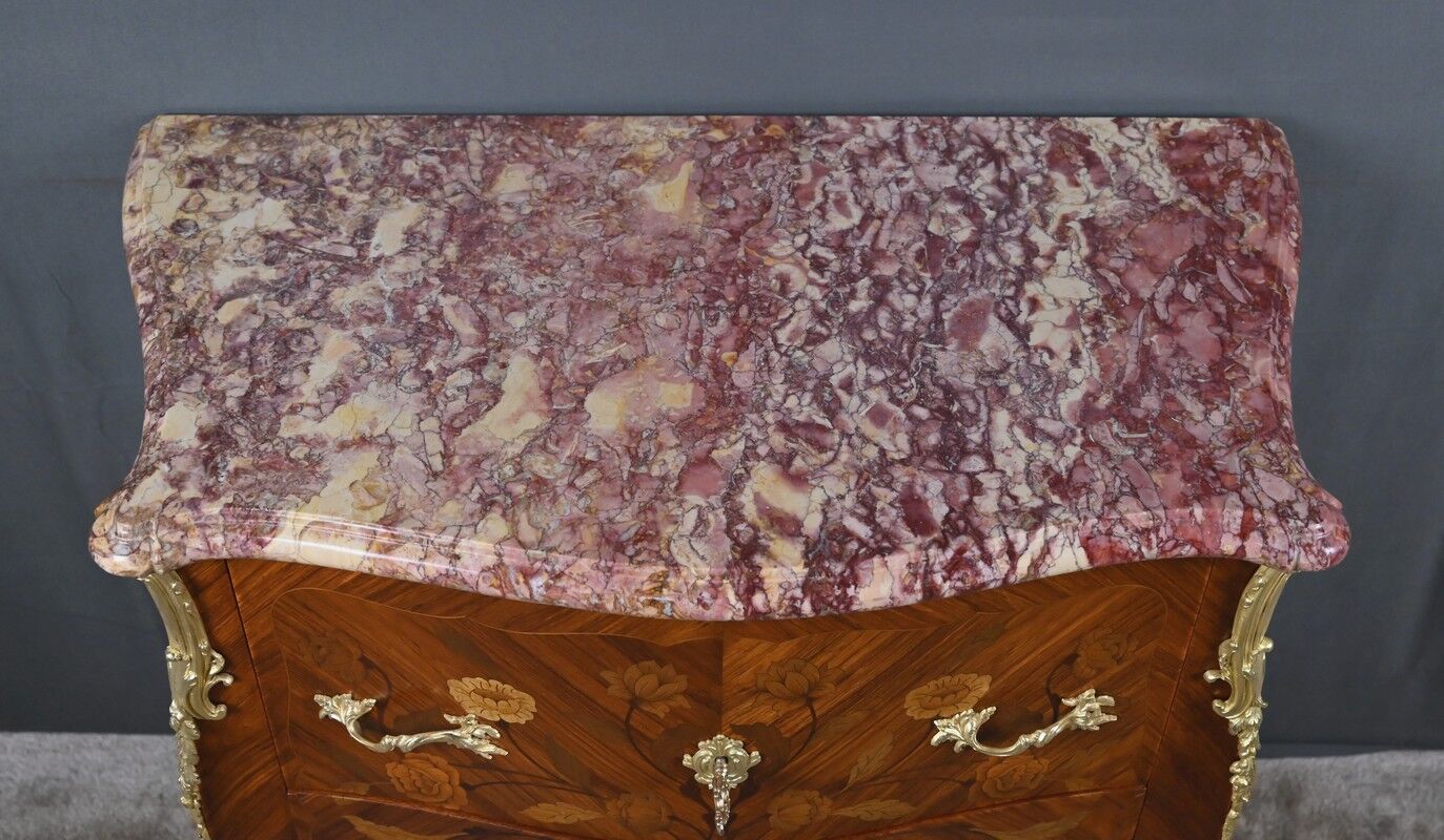 Small marquetry chest of drawers, Louis XV style – early 20th century