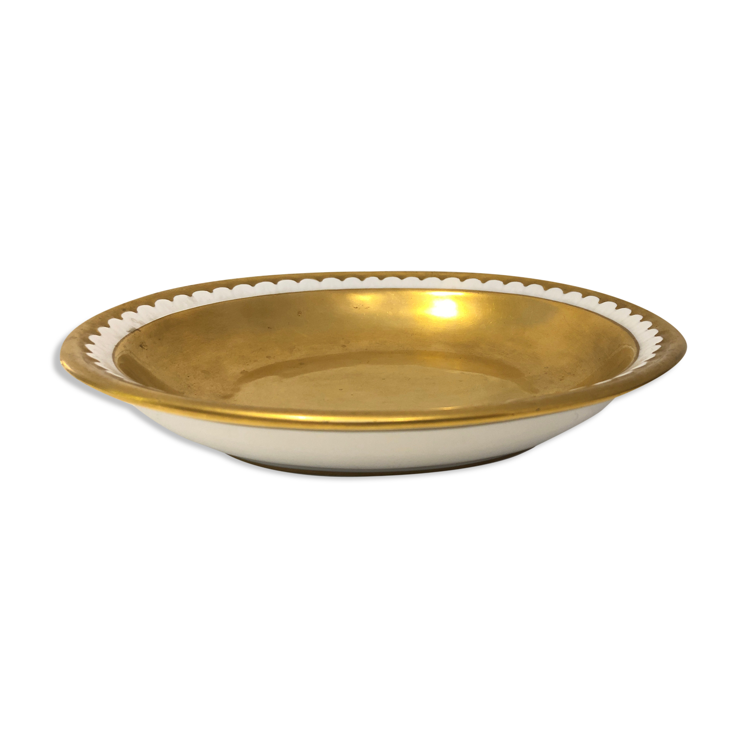 Oval gilt porcelain platter, 1950