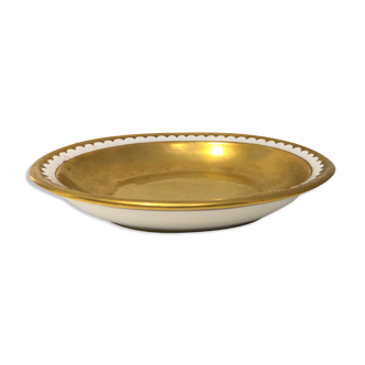 Plat oval doré en porcelaine 1950