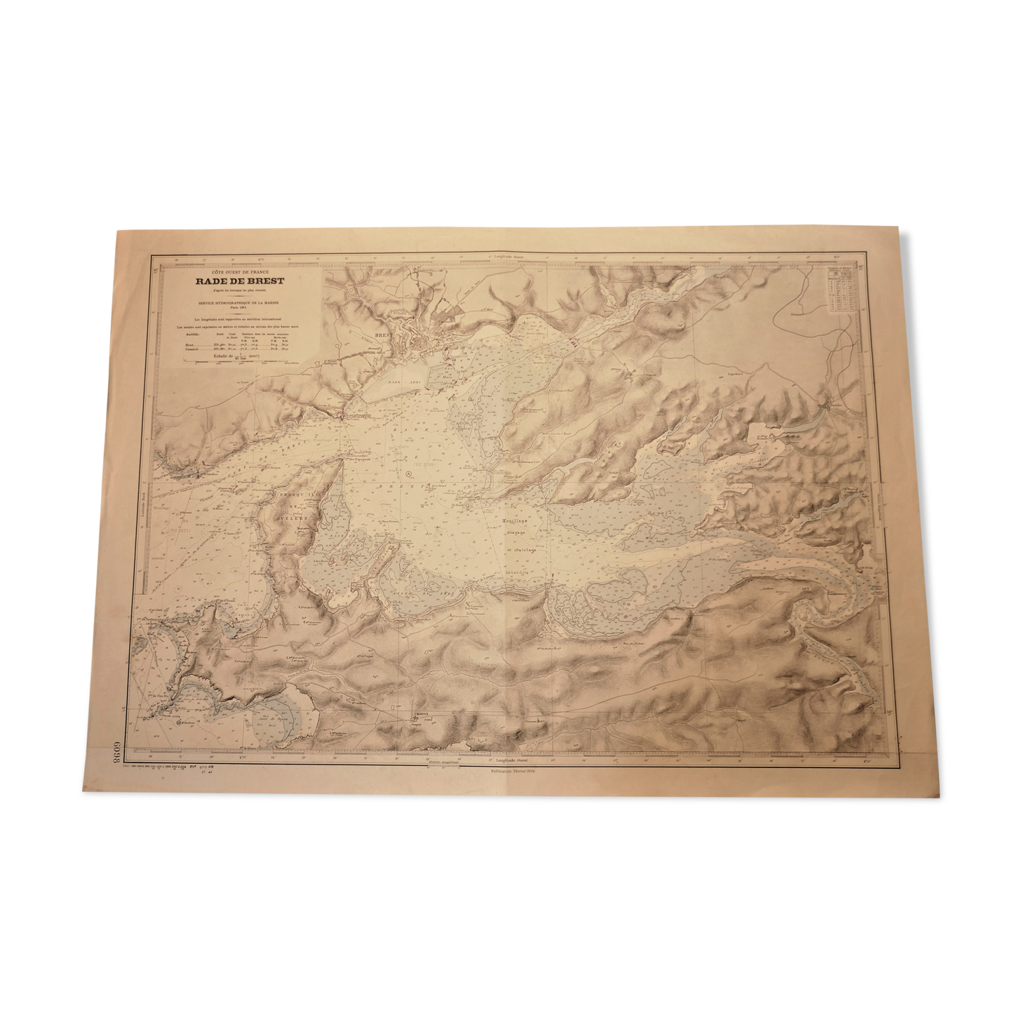 Ancient marine map of the Brest Rade