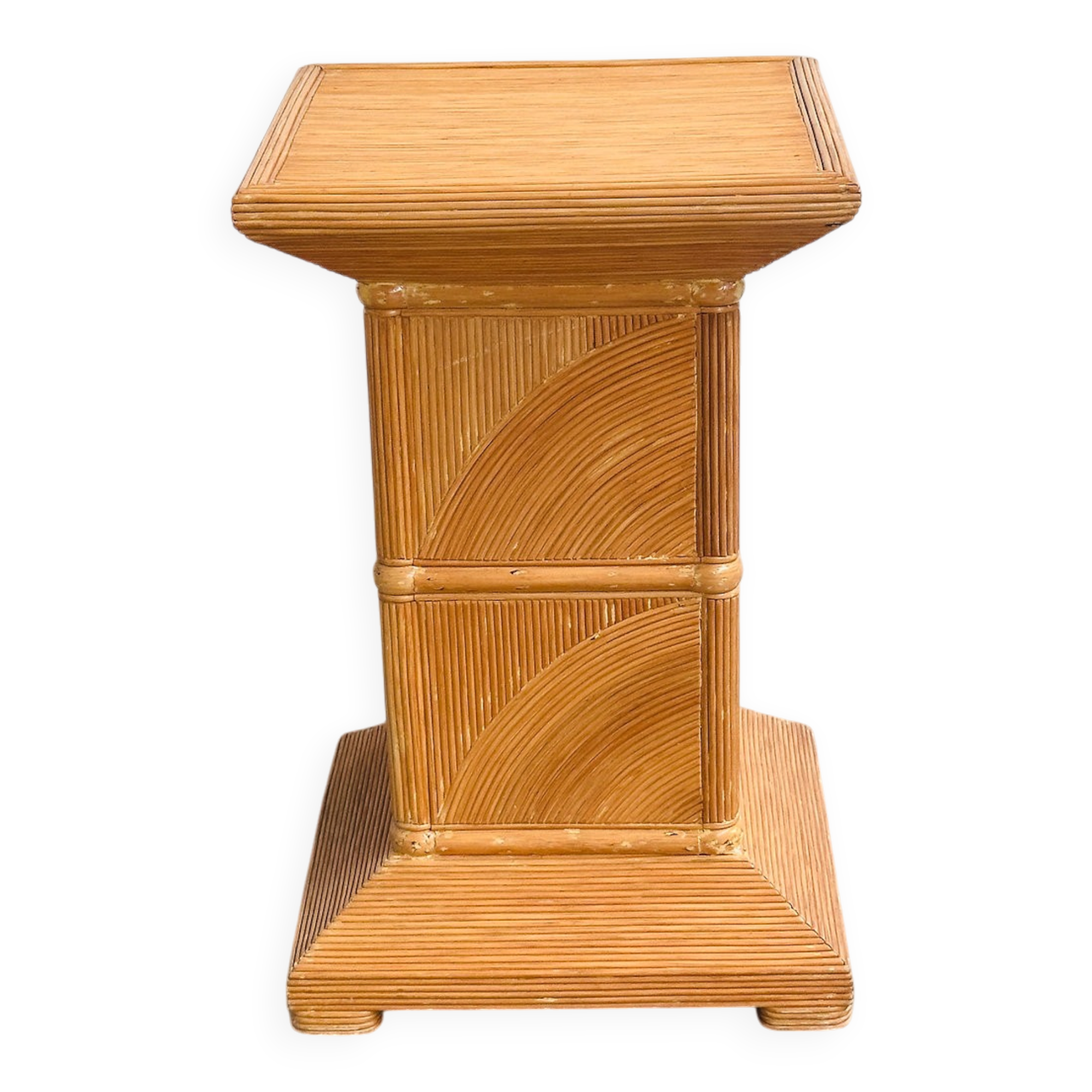 French split bamboo pedestal / plinth, 1970s