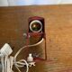 Vintage lita wall lamp, red metal, mategot design, 1950s
