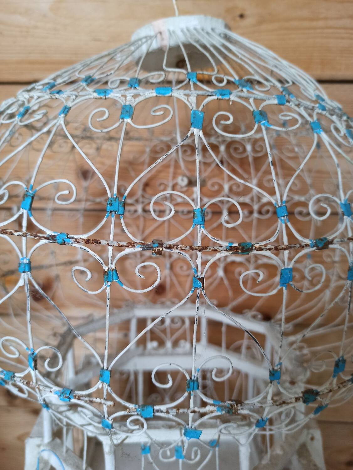 White retro bird cage