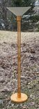 Vintage 1980s Scandinavian floor lamp in pine and white lacquered metal.