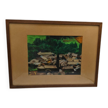 Robert SAVARY (1920-2000) - Peinture Originale Signée - Paysage de Vil