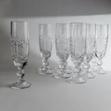 Transparent Crystal Champagne Glasses - Set of 12, Vintage Italian Glassware (1970s)