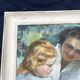 Tableau ancien, mère et enfant, style impressionniste début XXe