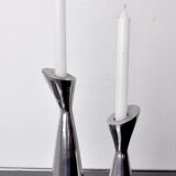 Pair of Swan candlesticks by Matthew Hilton, England, 1980