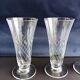 Lot de 4 flûtes à champagne en verre gravé