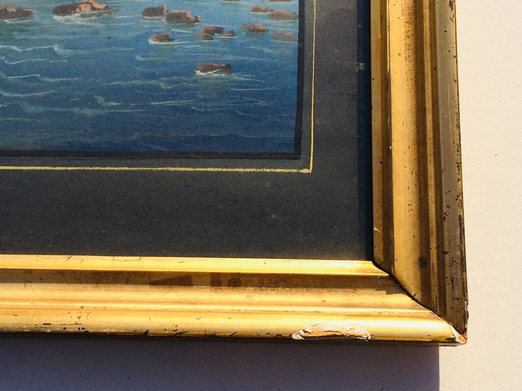 Large Neapolitan gouache: View of Naples. 19th century. Giuseppe Scoppa (attributed)