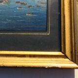 Large Neapolitan gouache: View of Naples. 19th century. Giuseppe Scoppa (attributed)