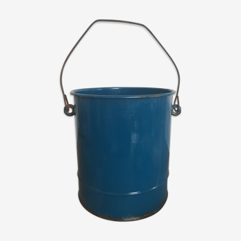 Blue enamelled bucket