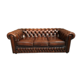 Brown leather chesterfield sofa