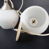 Set of 3 suspensions contemporary design chandelier steel & glass