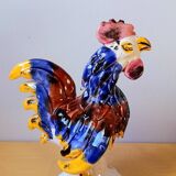 Antique enameled ceramic rooster.