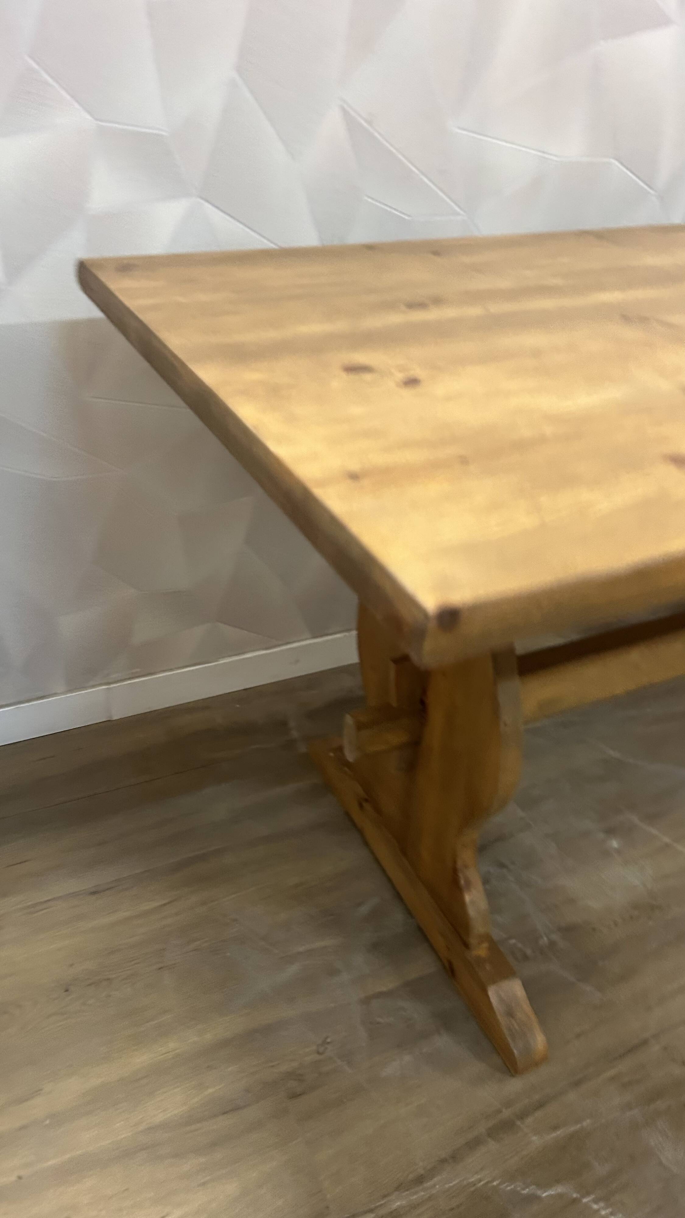 Oak stained monastery farmhouse table
