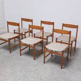 Set of 6 dining chairs in oak by Meubelatelier Vanda Watervliet, 1960s