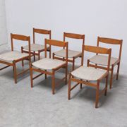 Set of 6 dining chairs in oak by Meubelatelier Vanda Watervliet, 1960s