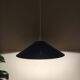 Blue lacquered metal suspension in a 70s/80s style.