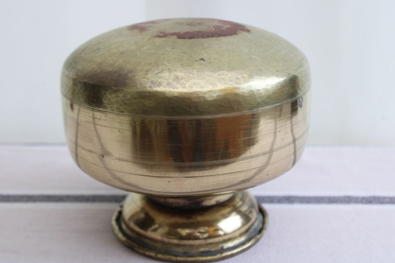 Golden brass vase