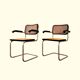 Pair of B64 armchairs with armrests Marcel Breuer