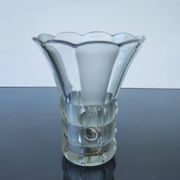 Art Deco Made in Czehoslovakia  Satin and Clear Glass - 22 cm tall