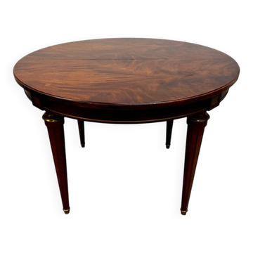 Table ronde extensible en acajou style Louis XVI