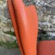 Pair of faux leather armchairs