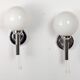 Pair of chrome wall lights