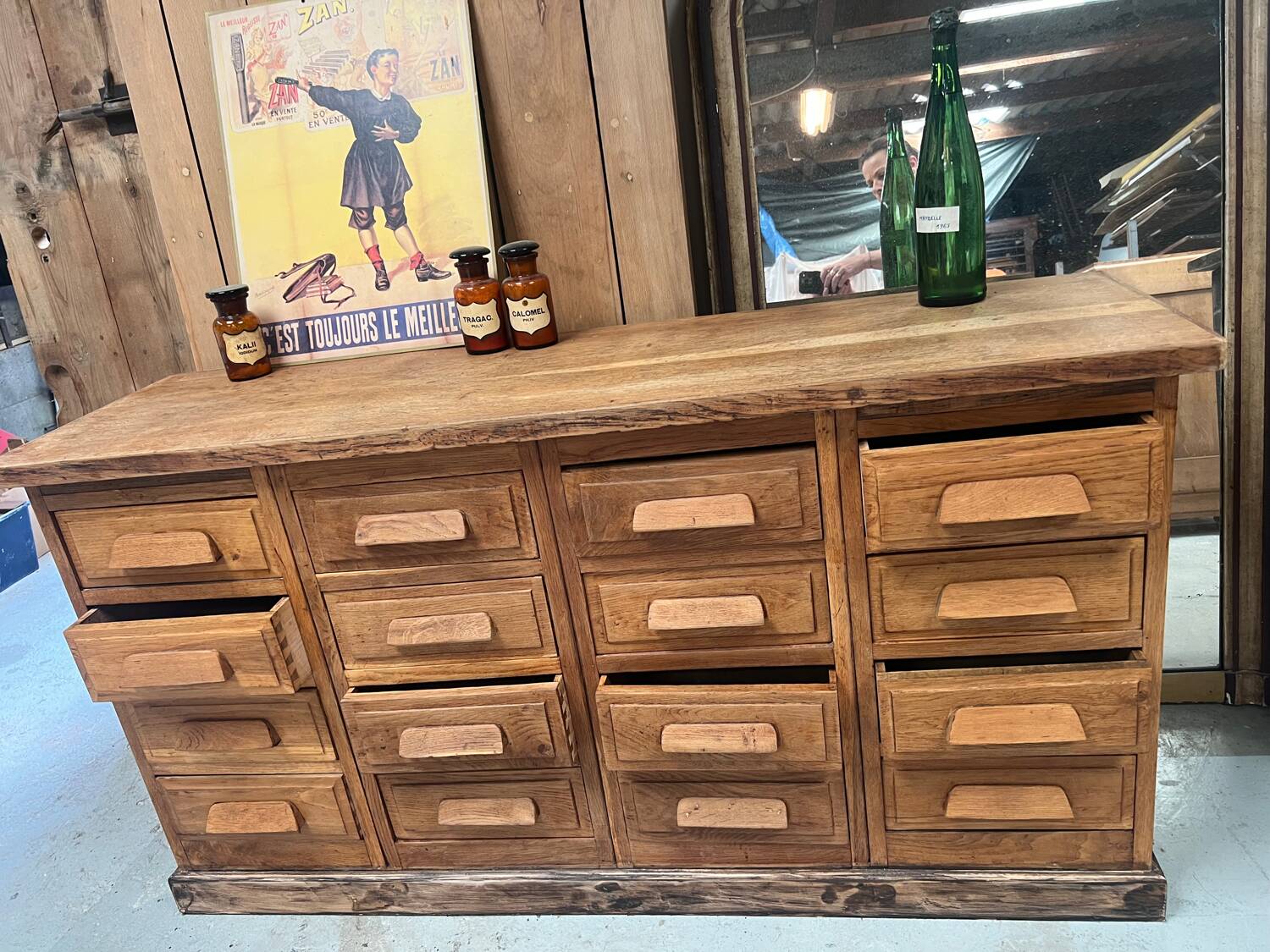 Antique haberdashery cabinet in oak