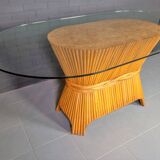 Table à manger McGuire en gerbe de bambou de blé, États-Unis, années 1980