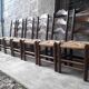 Lot de 6 chaises brutalistes paillées
